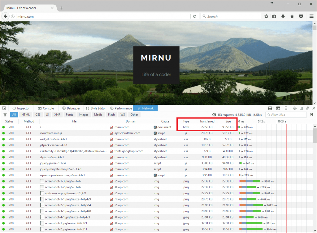 gzip http compression detected